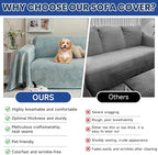 ROOMLIFE Blue Couch Cover Boho Sofa Covers for 3 Cushion Couch Washable, Furniture Protector Sofa Couch Cover for Dogs, Soft Breathable Sofa Slipcover, Couch Throw Blankets with Tassels 71''X118''