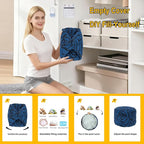 Asuprui Fluffy Flower Pouf Ottoman Cover Only – 20"x14" Round Plush Fuzzy Pouf Shell for Footrest, Stool or Floor Seat, Soft Removable Home Decor (No Insert Included) (Navy Blue)