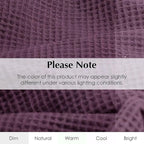 Salt Earth GOTS Certified 100% Organic Cotton Throw Blanket, 108"X90" Blankets & Throws for Bed, Throw Blanket for Couch,Modern & Cozy Blanket, All Season Waffle Blanket, Soft Blanket (Plum Perfect)