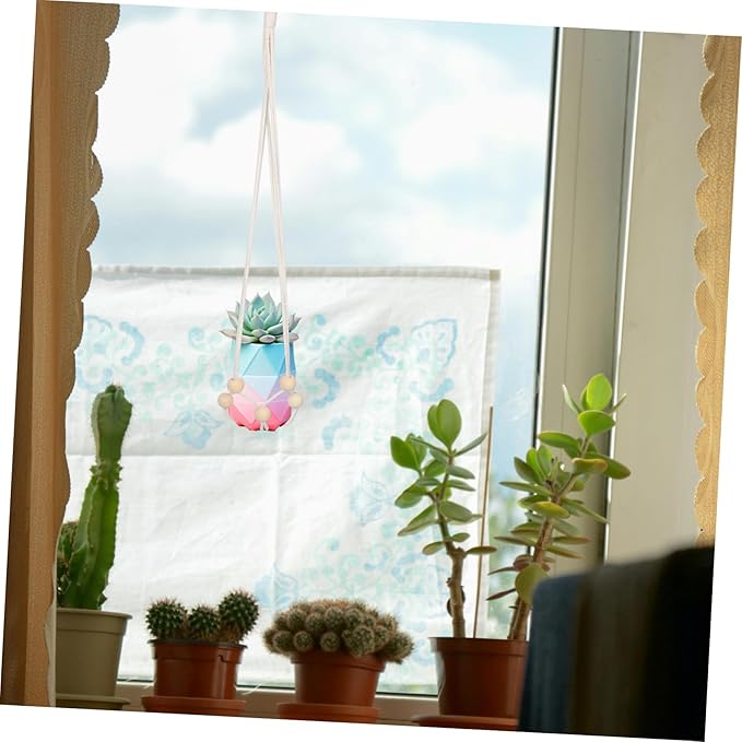 BESPORTBLE Macrame Hanging Planter Basket for Indoor Plants Handwoven Boho Plant Hanger Versatile Wall and Ceiling Decor for Home Office and Balcony Garden