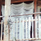 Macrame Curtain Boho Curtain Doorway Window Wall Decor Fiber Yarn Art Craftsmanship Bedroom Headboard Décor,59" W x 75" H(1 Panel)