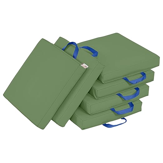 ECR4Kids SoftZone Floor Cushions, Square, Flexible Seating, Hunter Green, 6-Piece