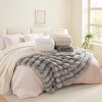 NEXHOME PRO Faux Fur Throw Blanket, Ultra Soft Cozy Warm Fuzzy Fluffy Plush Reversible Blanket for Couch, Sofa, Bed, Home Decor Gift, Tie-dye Sand 5060
