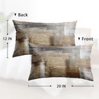 Britimes Throw Pillow Covers Modern Home Art Decor, 12 x 20 Inches Set of 2 Pillow Cases Decorative, Abstract Oil Painting Pillowcases for Bedroom, Living Room, Taupe Tan Grey Brown Beige