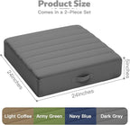 MeMoreCool Square Floor Pillows for Adults Kids, 2 Sets Large Meditation Cushion with 5" Thick Foam and Washable Tufted Cover, 24 Inch Grey Seat Floor Cushions for Sitting and Yoga