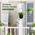 Bamworld Hanging Planters for Indoor Outdoor Plants Metal Hanging Pots for Plants 5.5 Inch Modern Hanging Baskets Window Plant Hanger Ceiling Hanging Flower Pots with Chain for Wall Decor (Black)