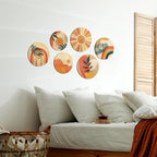Xuhal 11 Pcs Boho Hanging Wall Basket Decor Handmade Woven Basket Wall Decorative Boho Wicker Baskets Placemats Round Farmhouse Bulrush Art for Rustic Home Decorations Christmas Gift(6 Pcs,Bright)