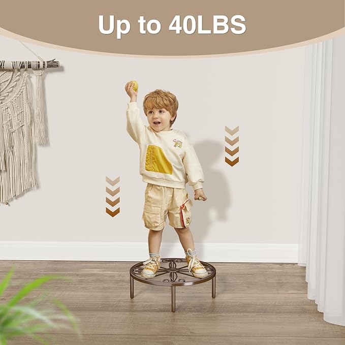 Bronze Metal Plant Stand: 10.23" Short Flower Pot Stand - Heavy Duty Plant Holder for Home Courtyard Indoor Outdoor.