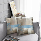 Britimes Throw Pillow Covers Modern Home Art Decor, 18 x 18 Inches Set of 2 Abstract Oil Painting Pillowcases for Bedroom, Living Room, Cushion Couch Sofa, Abstract Grey Blue Brown