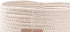 voten Storage Cubes Baskets Bins Organizer 11x11x11'' Fit 12x12''Cube Storage Organizer Bookcases Shelves,Durable Woven Cotton Storage Basket for Organizing,Round 3Pack Off White/Light Gray