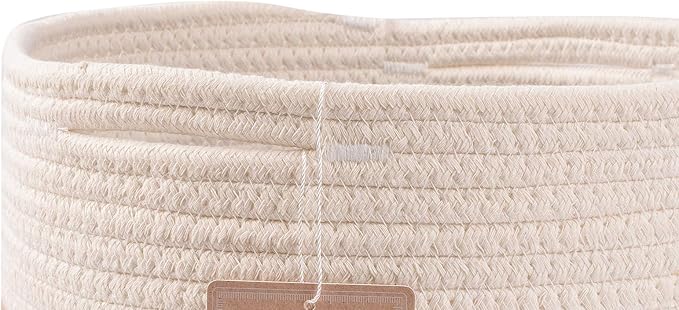 voten Storage Cubes Baskets Bins Organizer 11x11x11'' Fit 12x12''Cube Storage Organizer Bookcases Shelves,Durable Woven Cotton Storage Basket for Organizing,Round 3Pack Off White/Light Gray