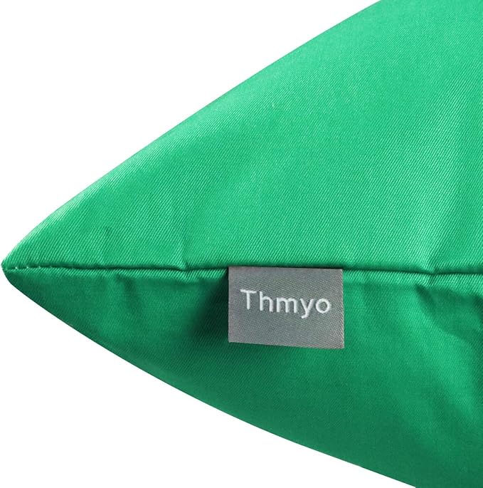 Thmyo 4-Pack 100% Cotton Comfortable Solid Decorative Throw Pillow Case Square Cushion Cover Pillowcase Sublimation Blank Pillow Covers DIY Throw Pillowcase for Couch(22x22 inch/ 55x55cm,Bright Green)