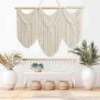 RUIZHIXUAN large macrame wall hanging - Boho Tapestry Macrame Wall Decor Art- Chic Bohemian Handmade Woven Tapestry Home Decoration for Bedroom Living Room Apartment Dorm Gallery - 43"x32" (Bead-B)