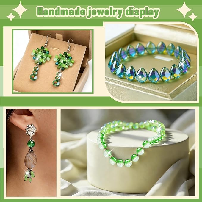 Wurosi 4074 Pcs Green Glass Beaded Plant Kit with Rattan Basket, Forever Plant Beaded Making Kit with Hanging Chain and Manual, Green Crystal Leaf Beads for Jewelry Making Beaded Plants