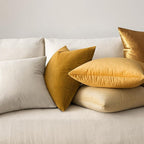 MIULEE 24x24 Inch Euro Sham Velvet Pillow Covers, Set of 2 Large Square Spring Decorative Pillows -Mustard Yellow Super Soft for King Bed, Sofa, Couch, Accent Chairs with Hidden Zipper