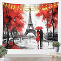 Erosebridal Eiffel Tower Tapestry Paris Wall Hanging Maple French Famous Building Wall Blanket Artwork Romantic Bedroom Decor Small 51x59