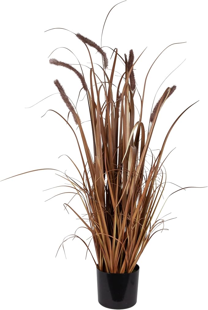 Northlight 40" Potted Brown Artificial Onion Grass Plant