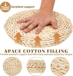 Hand-Woven Round Meditation Cushion Set 3 Pcs Japanese Floor Pillows for Yoga Comfortable Sitting Cushions for Living Room and Dining Room