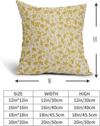 Yellow Floral Pillow Covers 20x20 Set of 2 Vintage Rustic Old Style Cute Small Flower Yellow Cream Print Decorative Outdoor Pillowcases Farmhouse Throw Cushion Case Decor for Couch Sofa Bed