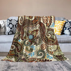 Vintage Bohemian Throw Blanket Indian Mandala Colorful Pattern Blanket for Sofa Bed Couch Chair Or Dorm 50"x60"