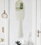 Small Mirror Wall Hanging Boho Macrame Mirror Macrame Wall Art Decortive Bathroom Handmade Home Wall Decor 27" L