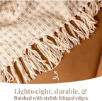 Folkulture Christmas Throw Blanket | (60 x 50) Boho Chunky Knit Blanket for Bed, Couch |Chenille White Thick, Ultra Soft, Plush, Lightweight, Throw Blanket for Sofa with Machine Wash | Ivory Wrap