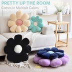 Sioloc Flower Pillow, Shaped Throw Pillow Butt Cushion Floor Seating Cushion, Cute Room Decor & Plush Pillow for Bedroom Sofa Chair (Turquoise, 15.7" )