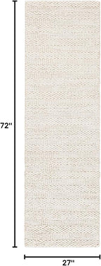 SAFAVIEH Natural Fiber Collection Runner Rug - 2'3" x 6', Bleach, Handmade Jute, Braided Woven Design, Ideal for Living Room, Bedroom (NF212D)