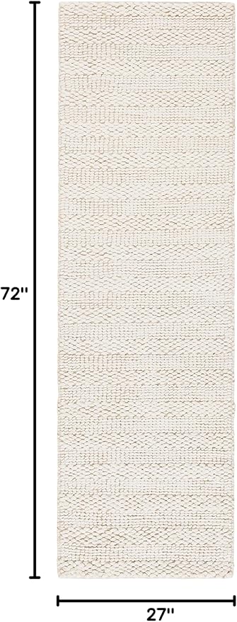 SAFAVIEH Natural Fiber Collection Runner Rug - 2'3" x 6', Bleach, Handmade Jute, Braided Woven Design, Ideal for Living Room, Bedroom (NF212D)