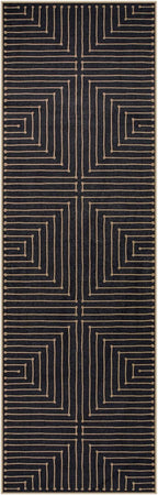 Lahome Neutral Geometric Kitchen Rugs, 2x8 Washable Entryway Hallway Runner Rug Non Slip, Farmhouse Rhombus Low Pile Non Shedding Black Indoor Outdoor Carpet Runner for Laundry Room