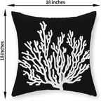 Coastal Pillow Covers 18x18 Set of 2 Black Starfish Throw Pillows Nautical Ocean Decorations Summer Beach Coral Pillowcase Outdoor Decor Linen Farmhouse Square Cushion Case for Sofa Bedroom
