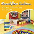 6 Pcs Flexible Floor Cushion for Classroom, Floor Cushions Easy to Clean and Carry,16''x16''x2'' Soft Cushion for Learning Sitting Daycare School Chair Yoga and Meditation (Chenille)