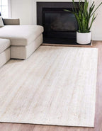 Unique Loom Braided Jute Collection Area Rug - Dhaka (2' x 3' 1" Rectangle, White)