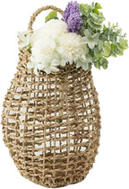 Seagrass Hanging Basket Wall Hanging Baskets Decorative Front Door Basket Decor for Flower Plants Boho 15" x 10" (Seagrass)