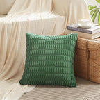 Fancy Homi 4 Packs Green Decorative Throw Pillow Covers 18x18 Inch for Living Room Couch Bed, Holiday Christmas Home Decor Gift, Soft Plush Corduroy Cute Accent Square Cushion Case 45x45 cm