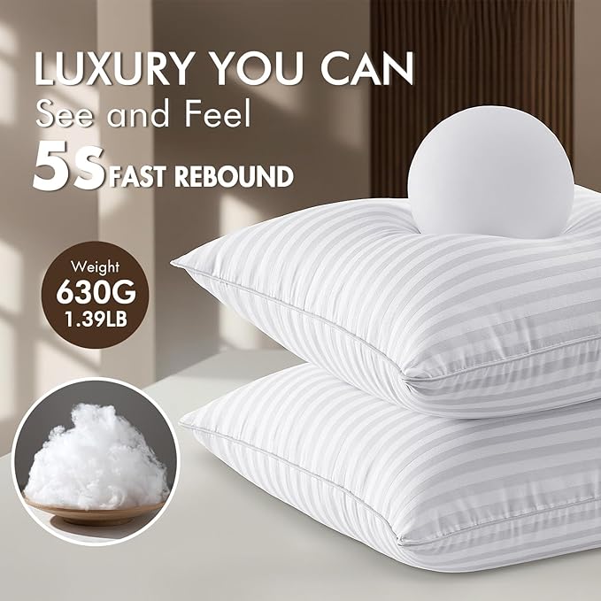 MIULEE 18x18 Pillow Inserts, Firm and Fluffy Decorative Square Throw Pillows for Couch Sofa Bed, Down Alternative with 100% Cotton Cover Pack of 2