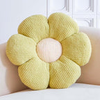 Flower Decorative Throw Pillows for Bed Couch, Cute Daisy Shaped Plush Aesthetic Pillow, Soft 14.9" Floor Seat Cushion