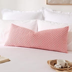 Kevin Textile Valentines 14x36 Inch Long Lumbar 1 Pack Boho Decorative Throw Pillow Cover Soft Striped Corduroy Rectangle Cushion Case Farmhouse Accent for Living Room Couch Sofa Bed, Dark Pink