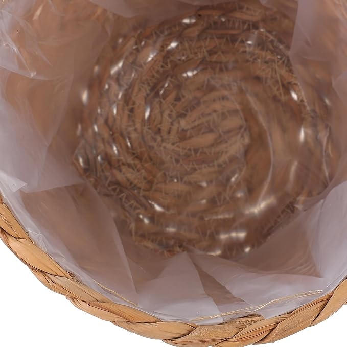 Veemoon 2pcs Wicker Planter Basket, Rustic Straw Woven Flower Basket Arrangement Flower for Plants Laundry Bin Storage Woven Plant Pot Hanging Seaweed Girl Toddler Hanging Seaweed 7. 07x7. 07x5. 89in