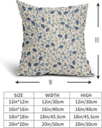 Blue Grey Gray Floral Pillow Covers 22x22 Set of 2 Vintage Rustic Old Style Cute Small Flower Print Decorative Outdoor Pillowcases Farmhouse Throw Cushion Case Decor for Couch Sofa Bed