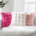 MIULEE Faux Fur Pillow Covers Thick Soft Plush 26x26 Inch Pack of 2 Euro Throw Pillows Luxury Home Decor for Bed Couch Bedroom Living Room Sofa,White