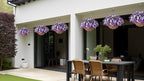 Artificial Flowers with Hanging Planter for Outdoors, Faux Silk Daisy Flower UV Resistant Plants in Basket Indoor Porch Garden Yard Spring Summer Decor(Purple)