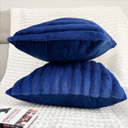2 Pack 14x14 Pillow Cover Velvet Pillow Covers, Faux Fur Square Throw Pillow Covers for Living Room Decorations Throw Pillow Case, Throw Pillow Cover Cushion Cover for Home Car, Navy Blue
