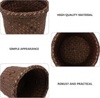 6 inch Seagrass Planter Basket, rattan plant basket Woven Flower Plant Pot Plant Container Flower Pot Cover, Stylish Planter Baskets for Indoor Plants- wicker storage bins S woven plant basket