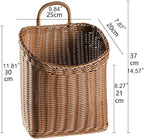 Woven Hanging Wicker Basket for Door, Handmade Rattan Hanging Wall Baskets for Garden Farmhouse Home