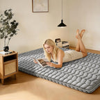 Premium Foam Japanese Futon Floor Mattress Full Size 54"x 80",100% High Density Foam Comfortable Floor Mattress,3.2" Thicken Foldable Sleeping Pad,Dormitory Tatami Mat,for Adult and Kids (Gray)