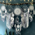 5 Pack Moon Phase Dreamcatcher Set Boho Wall Decor, Boho Macrame Wall Hanging Dream Catchers, for Home, Bedroom, Living Room, Witchy Gifts (Grey)