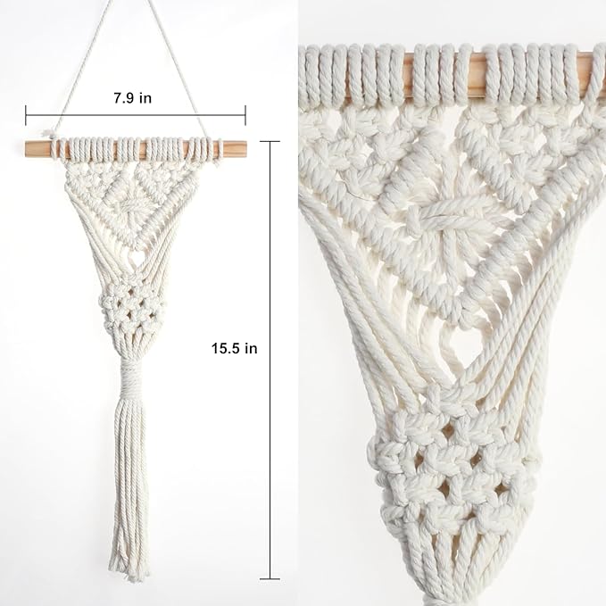 Bohemian Macramé Wall Art with Hand-Crocheted Sunflower, Cotton Rope Tapestry Decor with Tassels, Pre-Assembled Boho Wall Decor for Apartment Nursery Dorm, Unique Gift for Her (Sunflower 1pcs)