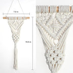 Macrame Bohemian Wall Hanging, White Cotton Rope with Artificial Plant, Handcrafted Boho Tapestry with LED Lights, Decorative Wall Art,Earthy Wall Decor(Eucalyptus-Green)