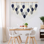 Weldomcor Large Macrame Wall Hanging Leaf Boho Woven Tapestry, Bohemian Chic Wall Hanging Feather Handmade Wall Art Home Decor for Bedroom Living Room Apartment Nursery Office Decoration 51.5"Wx33.5"L